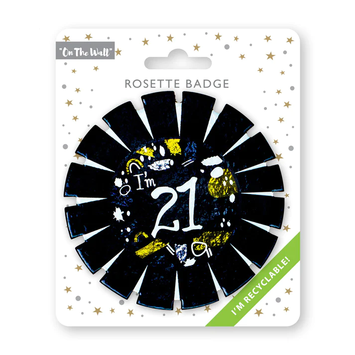 On The Wall™ Partyware - Board Rosette Birthday Badge - " I'M 21"