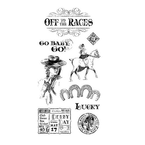 Graphic 45 Cling Mounted Stamp Set - Off to the Races #1