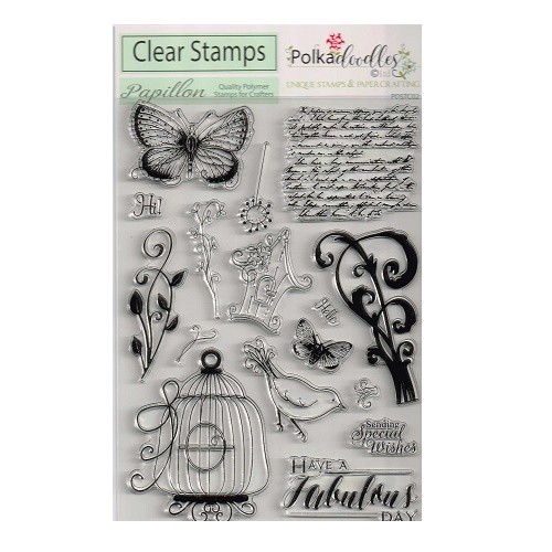 Polkadoodles® A5 Clear Stamp Set - Belle Papillon