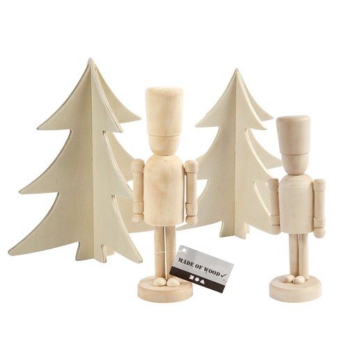 Creativ Company® Plain Wooden Nutcracker Christmas Collection (4 pcs)