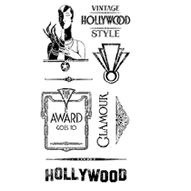 Graphic 45 Cling Mounted Stamp Set - Vintage Hollywood Set #3