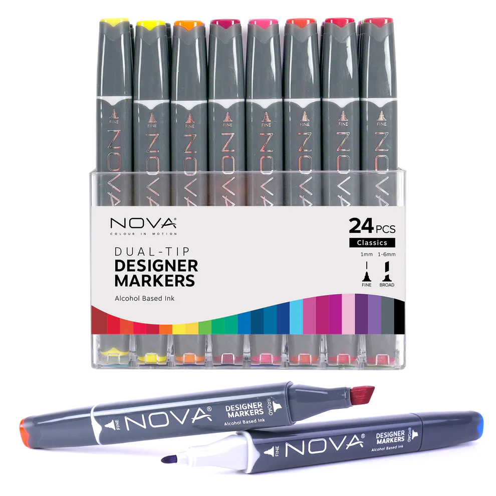 NOVA® Dual-Tip Designer Markers Set, 24pc - Classics