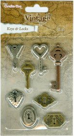 Crafts Too Ltd® Vintage Selection, Keys & Locks 8pcs