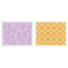 Sizzix® Textured Impressions™ Embossing Folder Set 2PK - Flower & Wreath by Eileen Hull™
