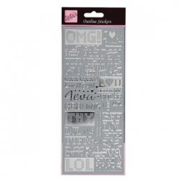 Anita's® Outline Stickers - Text Speak, Silver