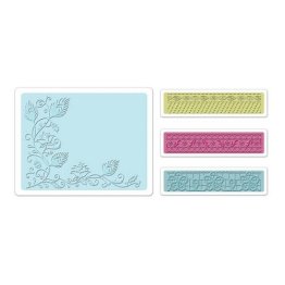 Sizzix® Textured Impressions™ Embossing Folder Set 4PK - Peacock Vine by Rachael Bright™