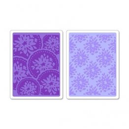 Sizzix® Textured Impressions™ Embossing Folder Set 2PK - Courtyard & Medallion by Scrappy Cat™
