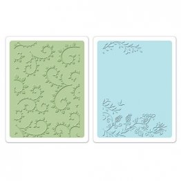 Sizzix® Textured Impressions™ Embossing Folder Set 2PK - Garden by Rachael Bright™