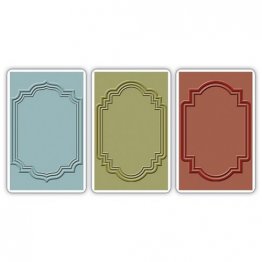 Sizzix® Texture Trades™ Embossing Folders 3PK -  Outline Labels Set By Tim Holtz®