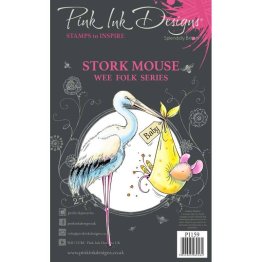 Pink Ink Designs® Clear Stamp Set - Wee Folk Series - Stork Mouse