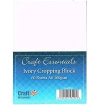 Craft UK© Ltd - A6 Ivory Cropping Card Block, 160gsm, 60 pk
