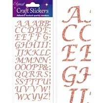 Eleganza® Craft Stickers - Alphabet, Stylized - Rose Gold