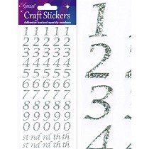 Eleganza® Craft Stickers - Numbers, Stylized - Sparkling Silver