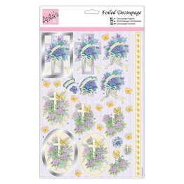 Anita's® Foiled Decoupage Sheet - Floral Cross