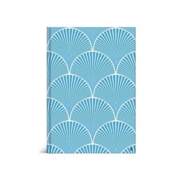 U Stationery® A4 Geo Fashion Hardback Notebook - Deco Scallop, Blue