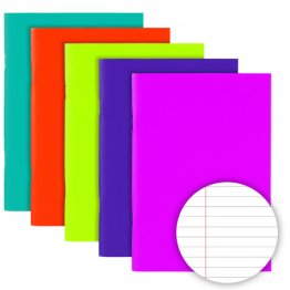 Tiger® A5 Flexi cover Notebook, 40 Feint Line Ruled - 5 Colours to choose from!