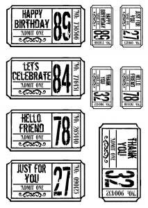 Creative Expressions™ Unmounted Rubber Stamp Set - Celebration Tickets