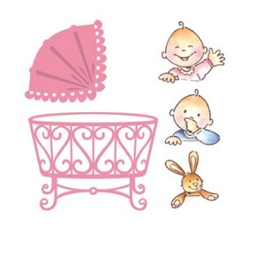 Marianne D® Collectables Die Set (w/Stamps)  2pk - Baby & Cot