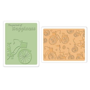 Sizzix® Textured Impressions™ Embossing Folder Set 2PK - Bicycles by Rachael Bright™
