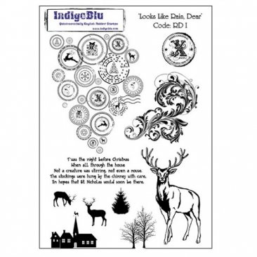 IndigoBlu™ A5 Rubber Stamp - Looks Like Rain Deer