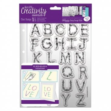 DoCrafts® Creativity Essentials Stamp Collection - A5 Clear Stamp Set (26pc), Floral Alphabet