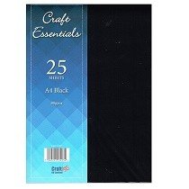 Craft UK© Ltd - A4 Black Essentials Paper Stock, 80gsm, 25 pk
