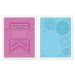 Sizzix® Textured Impressions™ Embossing Folder Set 2PK - Banner & Flowers by Paula Pascual™
