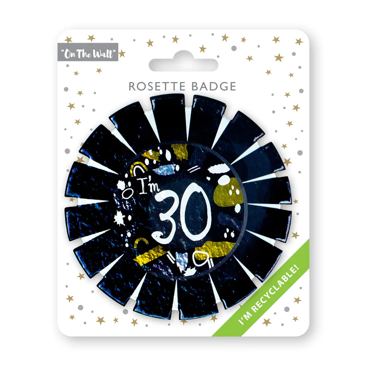 On The Wall™ Partyware - Board Rosette Birthday Badge - " I'M 30"