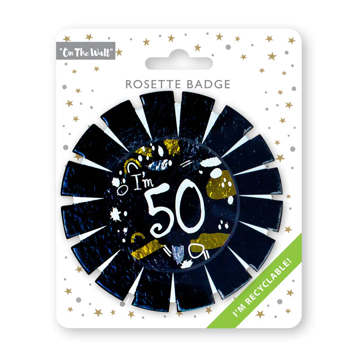 On The Wall™ Partyware - Board Rosette Birthday Badge - " I'M 50"