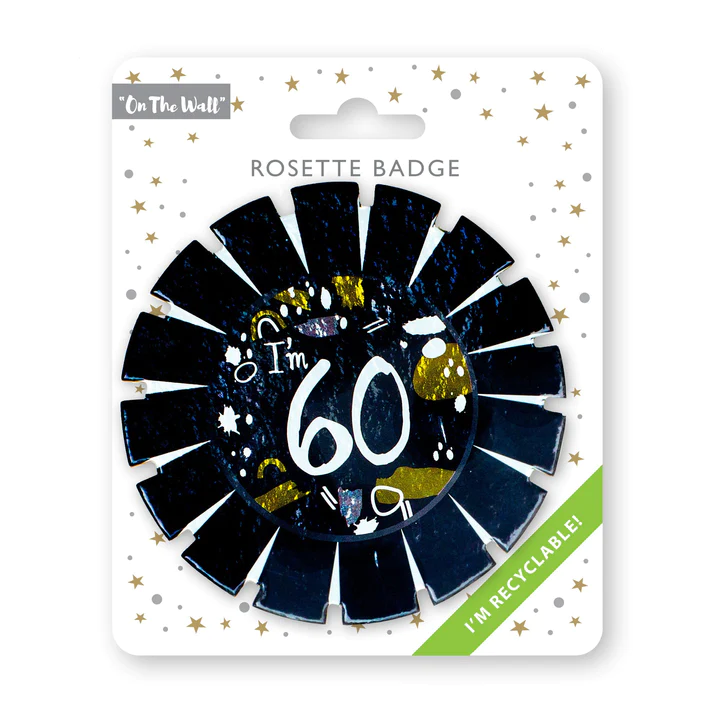 On The Wall™ Partyware - Board Rosette Birthday Badge - " I'M 60"
