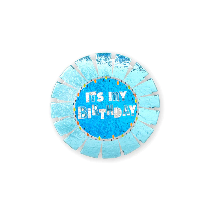 On The Wall™ Partyware - Board Rosette Birthday Badge - "IT'S MY BIRTHDAY" (BLUE)
