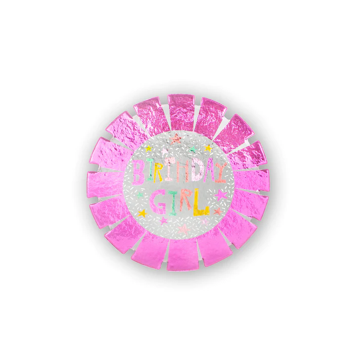 On The Wall™ Partyware - Board Rosette Birthday Badge - " BIRTHDAY GIRL "