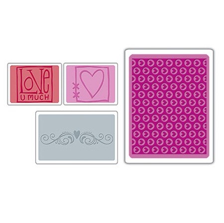 Sizzix® Textured Impressions™ Embossing Folder Set 4PK - Love by Stu Kilgour™