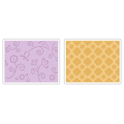 Sizzix® Textured Impressions™ Embossing Folder Set 2PK - Flower & Wreath by Eileen Hull™