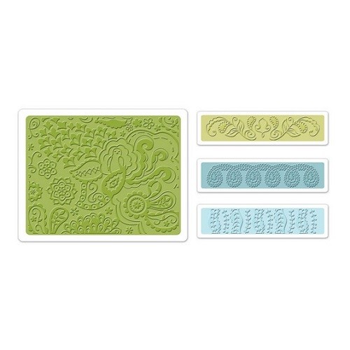 Sizzix® Textured Impressions™ Embossing Folder Set 4PK - Bohemian Botanicals by Rachael Bright™