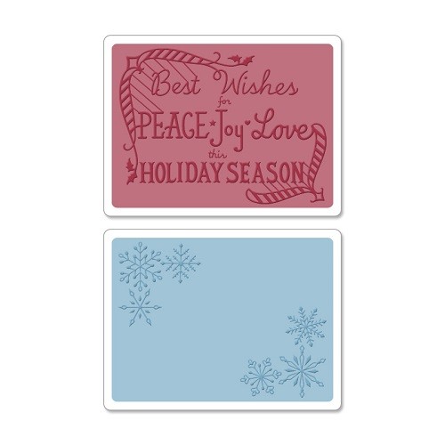 Sizzix® Textured Impressions™ Embossing Folder Set 2PK - Snowflake Season by Jen Long™