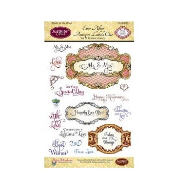 Justrite® Clear Stamps - Ever After Antique Labels One