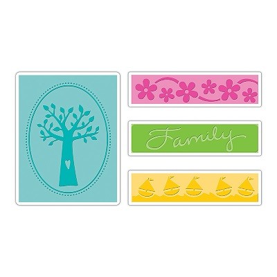 Sizzix® Textured Impressions™ Embossing Folder Set 4PK - Family Tree by Eileen Hull™