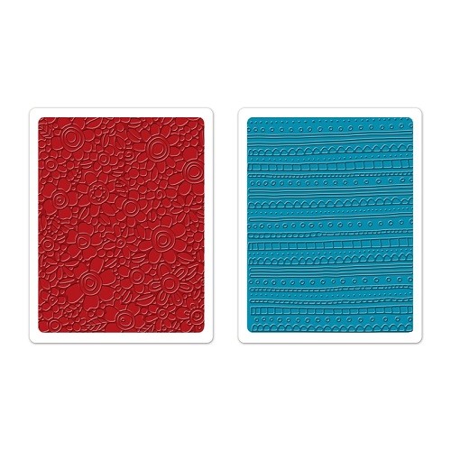 Sizzix® Textured Impressions™ Embossing Folder Set 2PK - Borders & Flowers by Stephanie Ackerman™