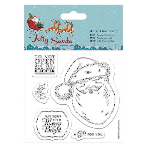 Papermania® Jolly Santa Collection - 4 x 4" Clear Stamps, Santa