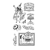 Graphic 45 Cling Mounted Stamp Set - Cafe Parisian #1