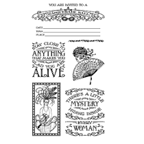 Graphic 45 Cling Mounted Stamp Set - Midnight Masquerade Set #2