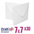 Craft UK© Ltd - 7 x 7 White Envelopes, 30 pk
