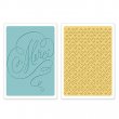 Sizzix™ Textured Impressions™ Embossing Folder Set 2PK - Merci & Printer's Ornament by Brenda Walton™
