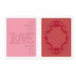 Sizzix® Textured Impressions™ Embossing Folder Set 2PK - Frame & Love by Rachael Bright™