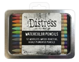 Tim Holtz® Distress Woodless Watercolour Pencils (12 pcs) - Set #2 inc. Free A6 Project Cards*