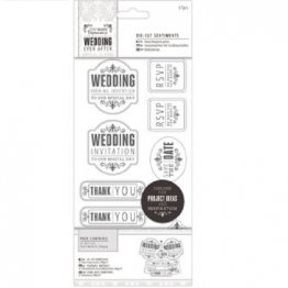 Papermania® Wedding Ever After Die-Cut Sentiments - Mixed Wedding Invites (27pcs), Silver