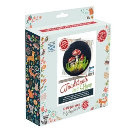 The Crafty Kit Company® Toadstools in a Hoop Needle Felting Craft Kit