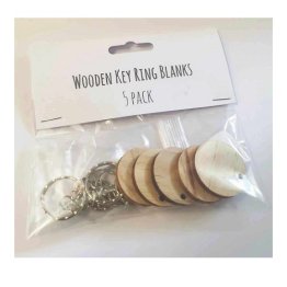 Wooden Key Ring Blanks - 5 pack