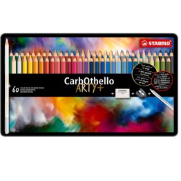 STABILO® CarbOthello Arty+ Chalk Pastel Colouring Pencils - 60 pc Set w/Accessories